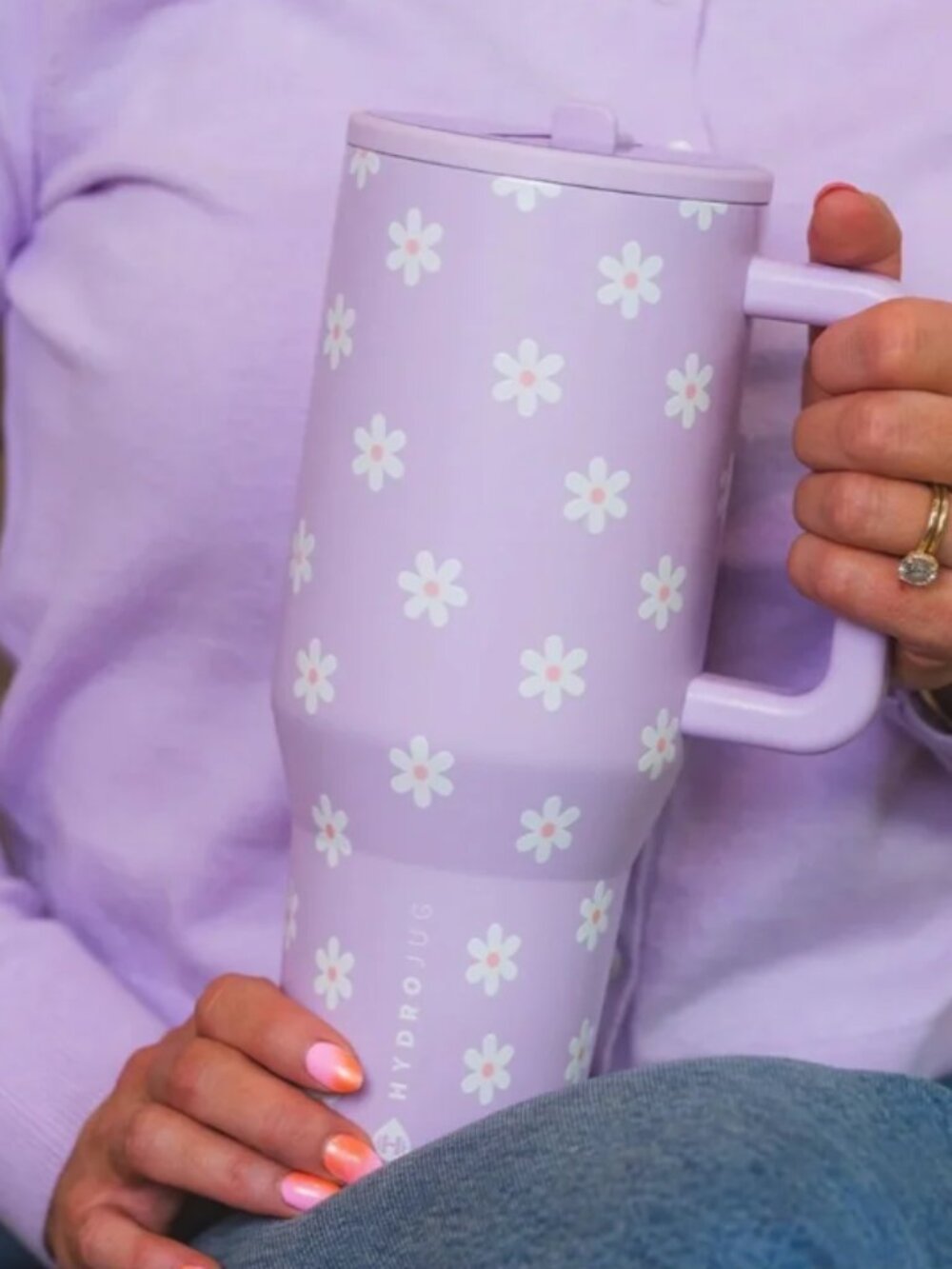 Hydrojug Jane Collection Purple Flower Traveler 40oz
